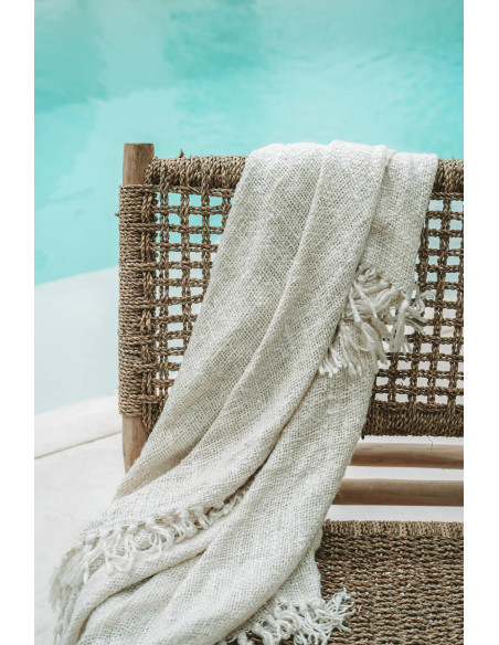 Plaid 130x170 en Coton Crème Avec franges The S'il Vous Plaid 