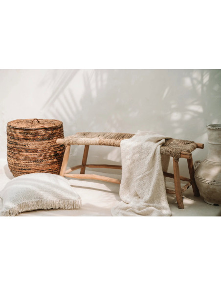 Plaid 130x170 en Coton Crème Avec franges The S'il Vous Plaid 