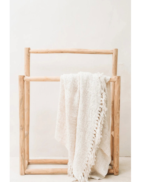 Plaid 130x170 en Coton Crème Avec franges The S'il Vous Plaid 