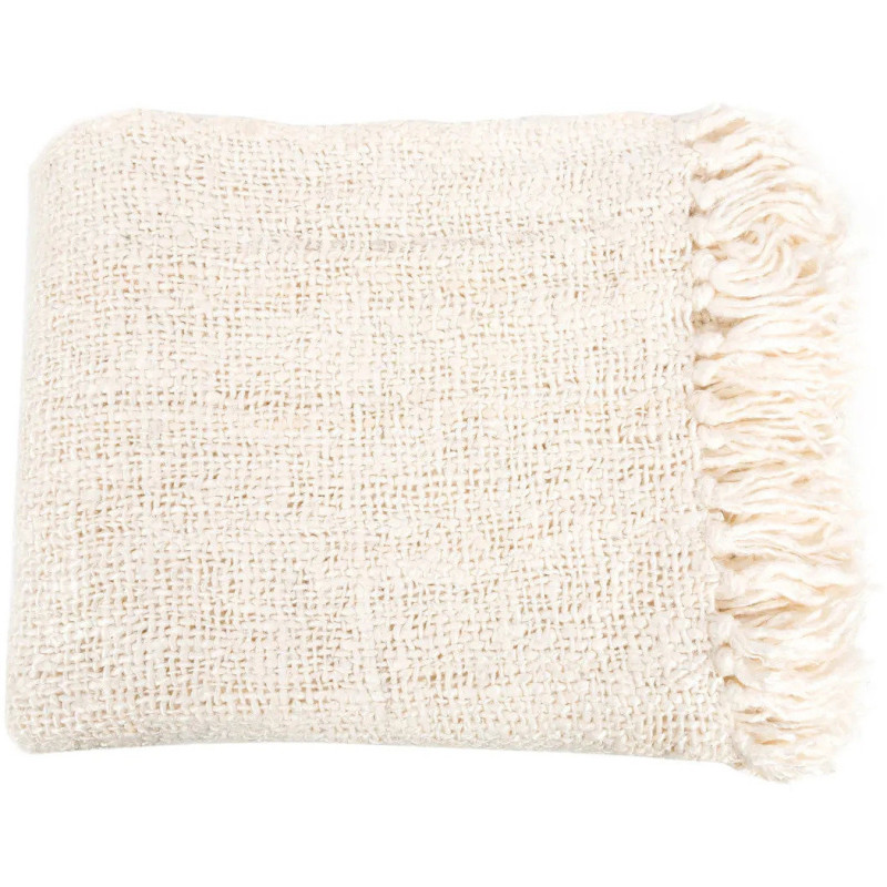 Plaid 130x170 en Coton Crème Avec franges The S'il Vous Plaid 