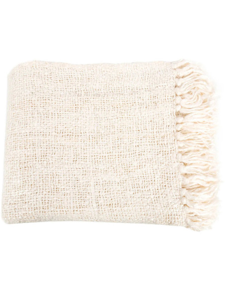 Plaid 130x170 en Coton Crème Avec franges The S'il Vous Plaid 