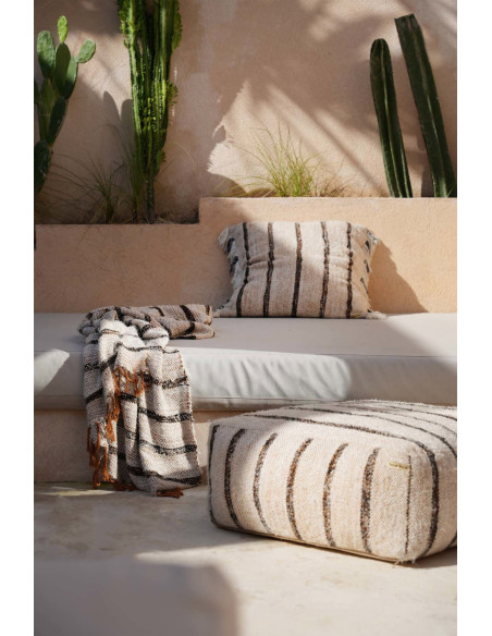 Plaid original ethnique chic 170x130 en Coton Blanc Marron The S'il Vous Plaid 