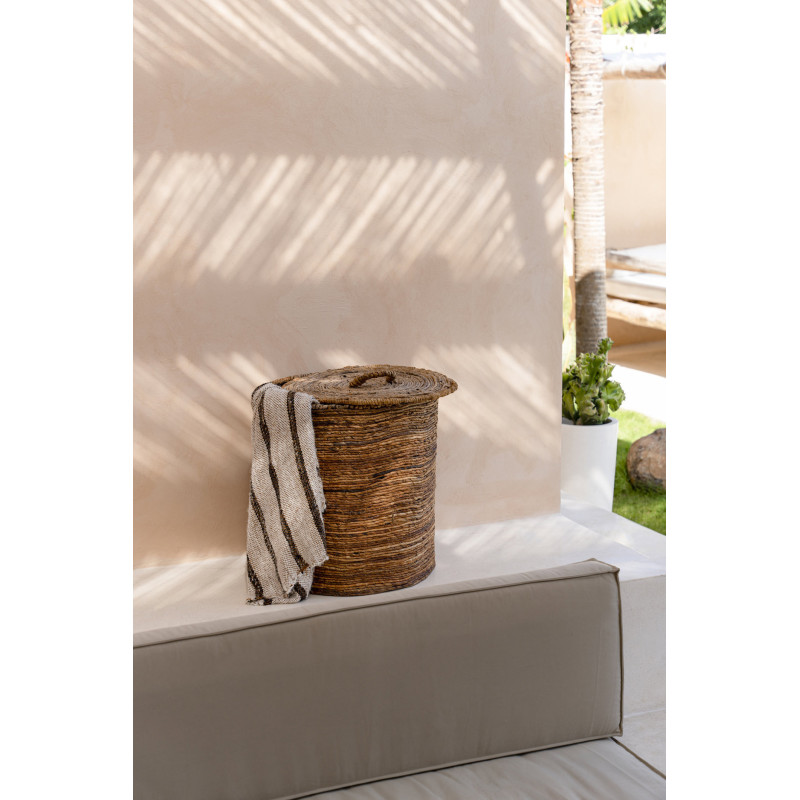 Plaid original ethnique chic 170x130 en Coton Blanc Marron The S'il Vous Plaid 