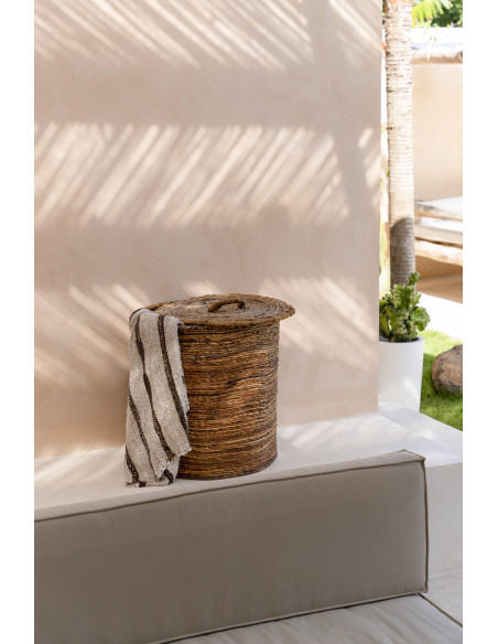 Plaid original ethnique chic 170x130 en Coton Blanc Marron The S'il Vous Plaid 