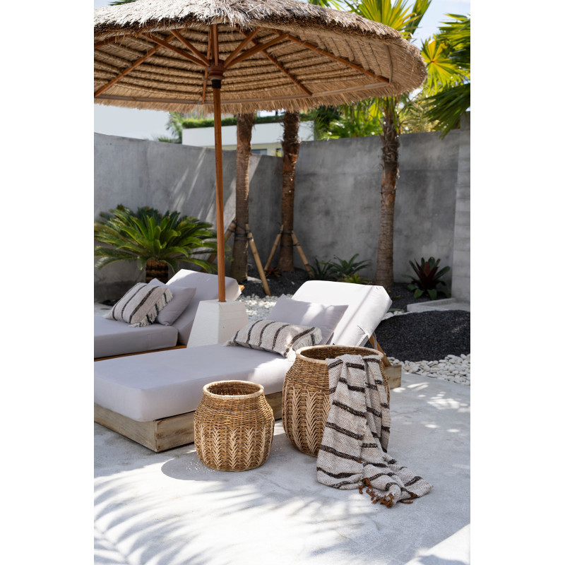 Plaid original ethnique chic 170x130 en Coton Blanc Marron The S'il Vous Plaid 