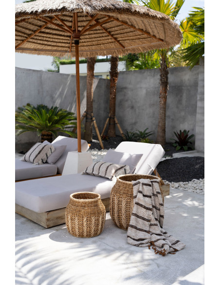 Plaid original ethnique chic 170x130 en Coton Blanc Marron The S'il Vous Plaid 