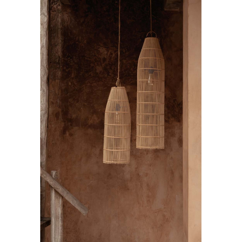 Abat jour original pour suspension 23 cm en Rotin Naturel The Fish Trap 