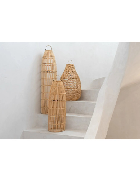 Abat jour original pour suspension 23 cm en Rotin Naturel The Fish Trap 