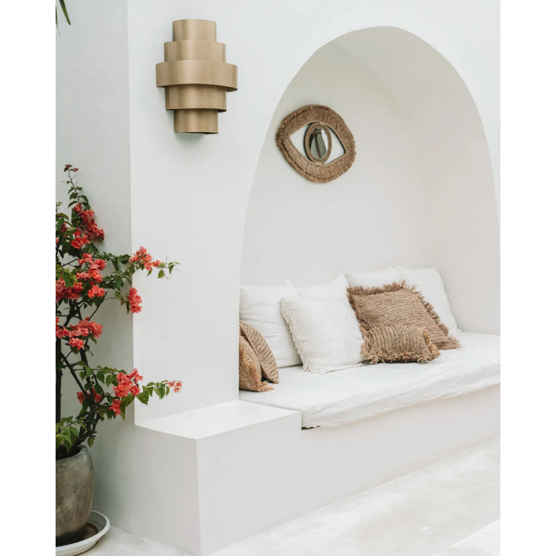 Miroir Mural Oeil 70x40 en Raphia Naturel The Raffia Eye 