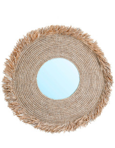 Miroir Mural Rond 60 cm en Herbe Naturel The Yema 