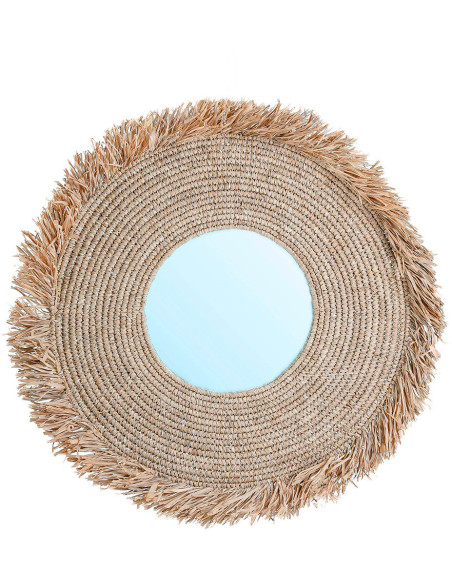 Miroir Mural Rond 60 cm en Herbe Naturel The Yema 