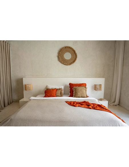 Miroir Mural Rond 60 cm en Herbe Naturel The Yema 