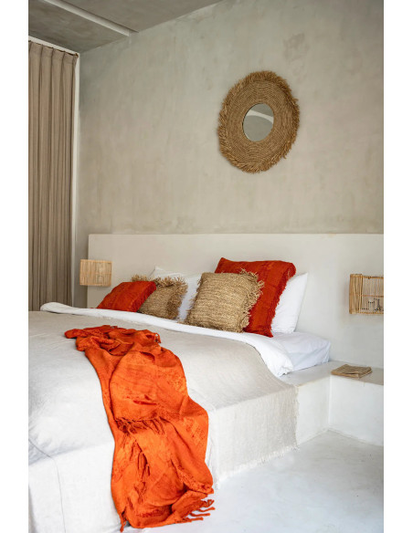 Miroir Mural Rond 60 cm en Herbe Naturel The Yema 