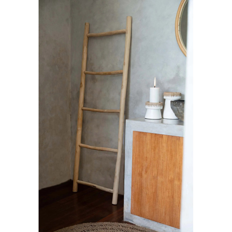 Porte serviettes original Échelle 5 niveaux en Bois de teck Naturel The Tulum 