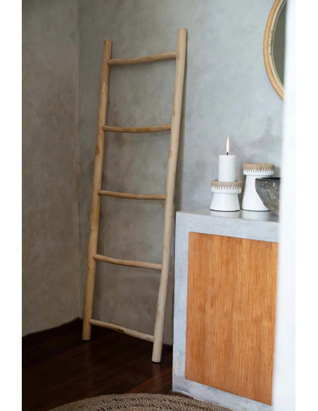 Porte serviettes original Échelle 5 niveaux en Bois de teck Naturel The Tulum 