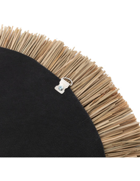 Décoration murale originale Jujuhat balinais 55 cm en Herbe Naturel Plume Blanc The Alang 