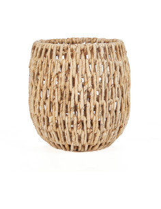 Panier de rangement bohème chic Rond 45 cm Feuille de bananier Naturel Tressé The Louh Louh 