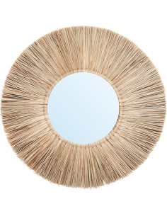 Miroir Mural Rond 50 cm en Herbe Naturel The Alang Alang 