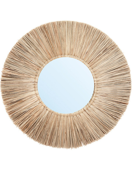 Miroir Mural Rond 50 cm en Herbe Naturel The Alang Alang 