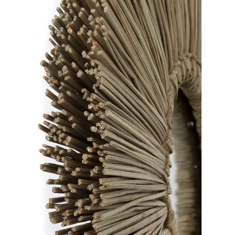 Miroir Mural Rond 50 cm en Herbe Naturel The Alang Alang 