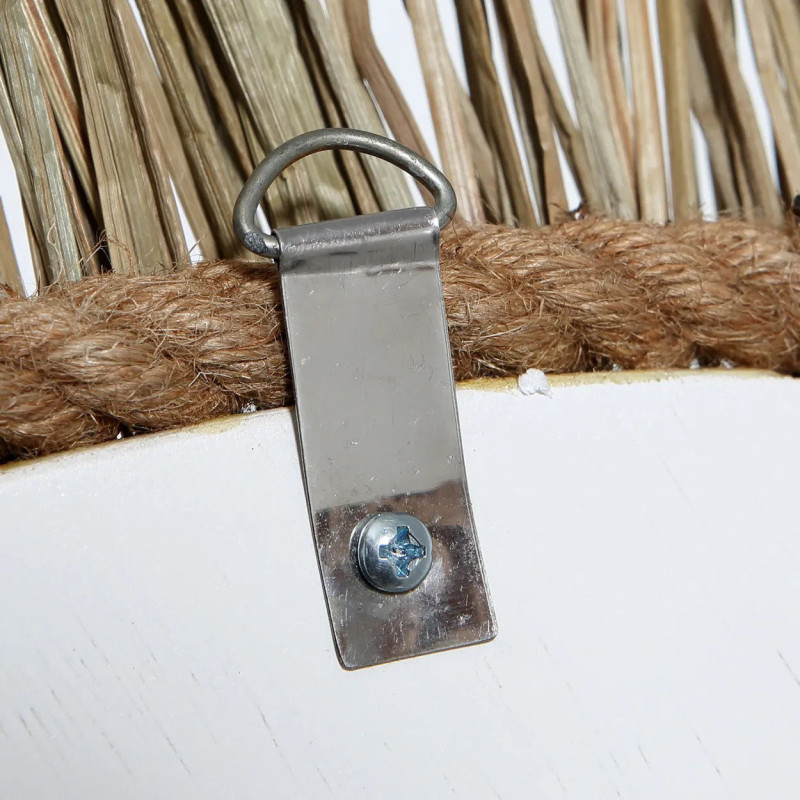 Miroir Mural Rond 65 cm en Herbe Naturel The St Barth 