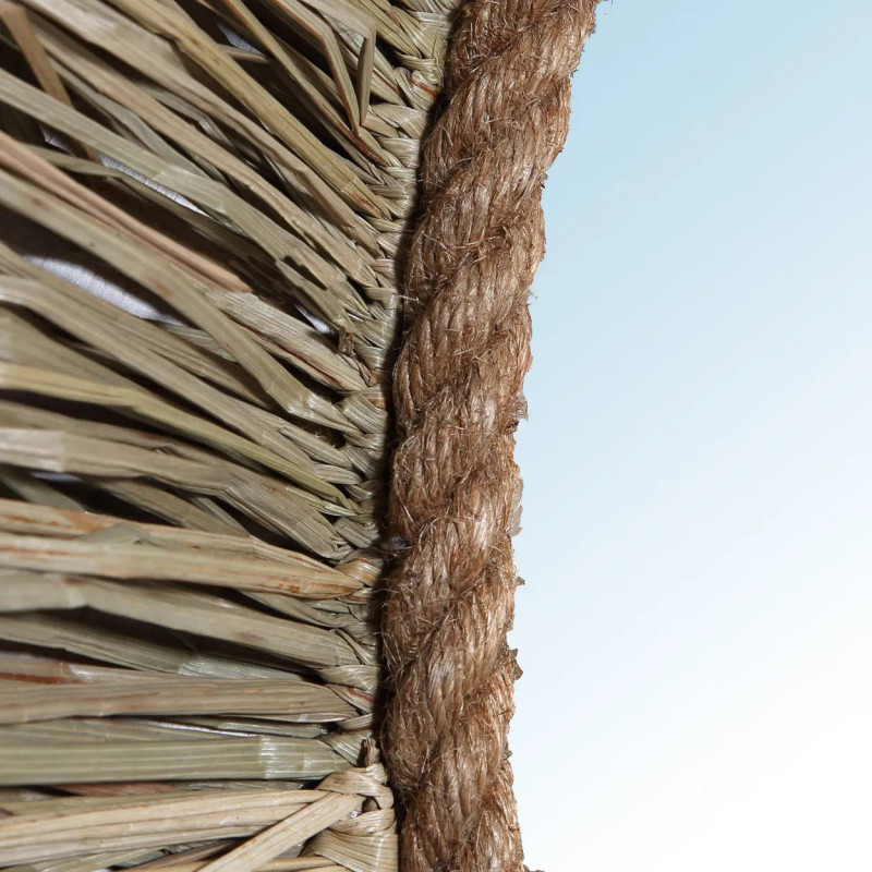 Miroir Mural Rond 65 cm en Herbe Naturel The St Barth 