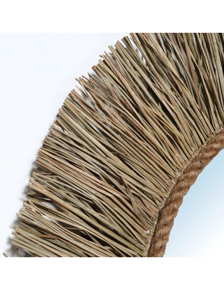 Miroir Mural Rond 65 cm en Herbe Naturel The St Barth 