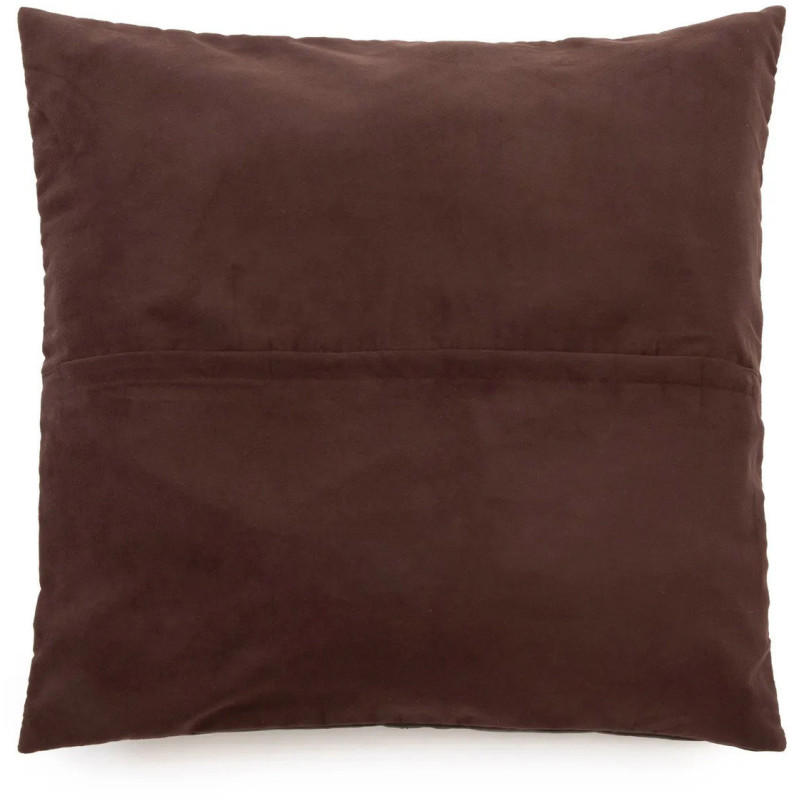 Housse de coussin XL Carrée 60x60 en Cuir véritable Marron chocolat The Four Panel Leather 