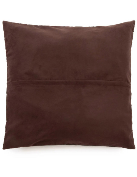 Housse de coussin XL Carrée 60x60 en Cuir véritable Marron chocolat The Four Panel Leather 