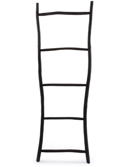 Porte serviettes original Échelle 5 niveaux en Bois de teck Noir The Tulum 