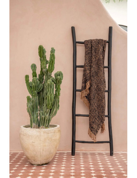 Porte serviettes original Échelle 5 niveaux en Bois de teck Noir The Tulum 