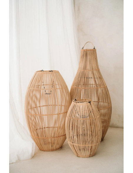 Abat jour original pour suspension 25 cm en Rotin Naturel The Zuri 