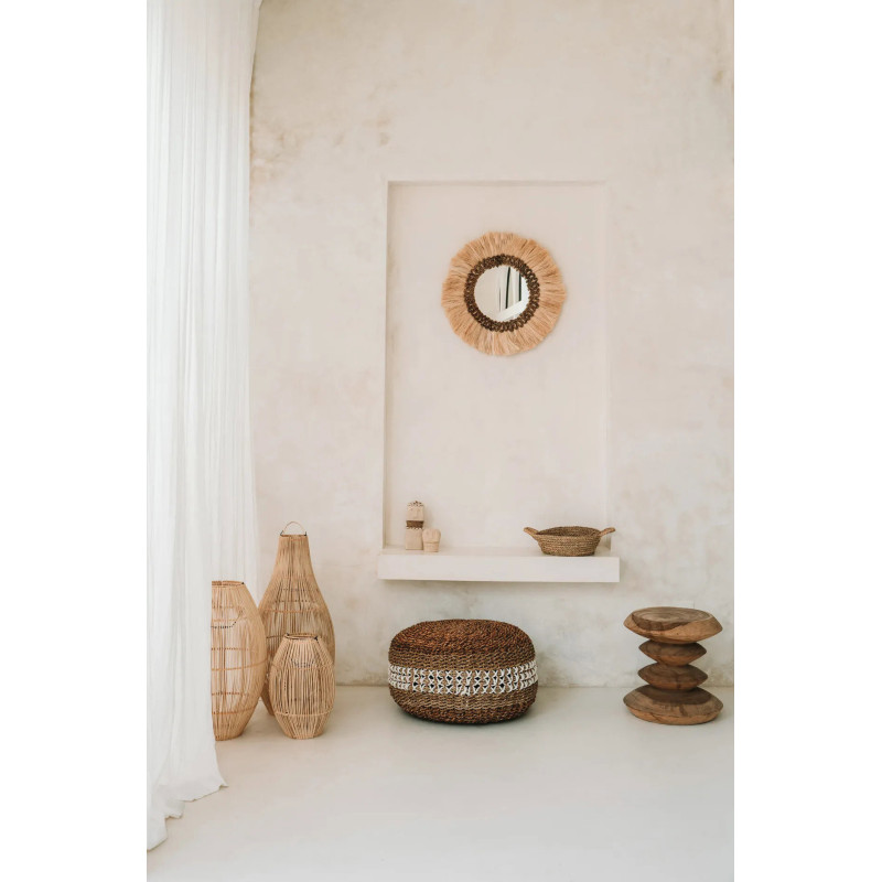 Abat jour original pour suspension 25 cm en Rotin Naturel The Zuri 