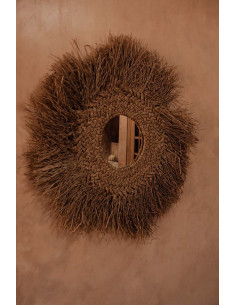 Miroir Mural Rond 75 cm en Jacinthe d'eau Naturel The Early Monday 
