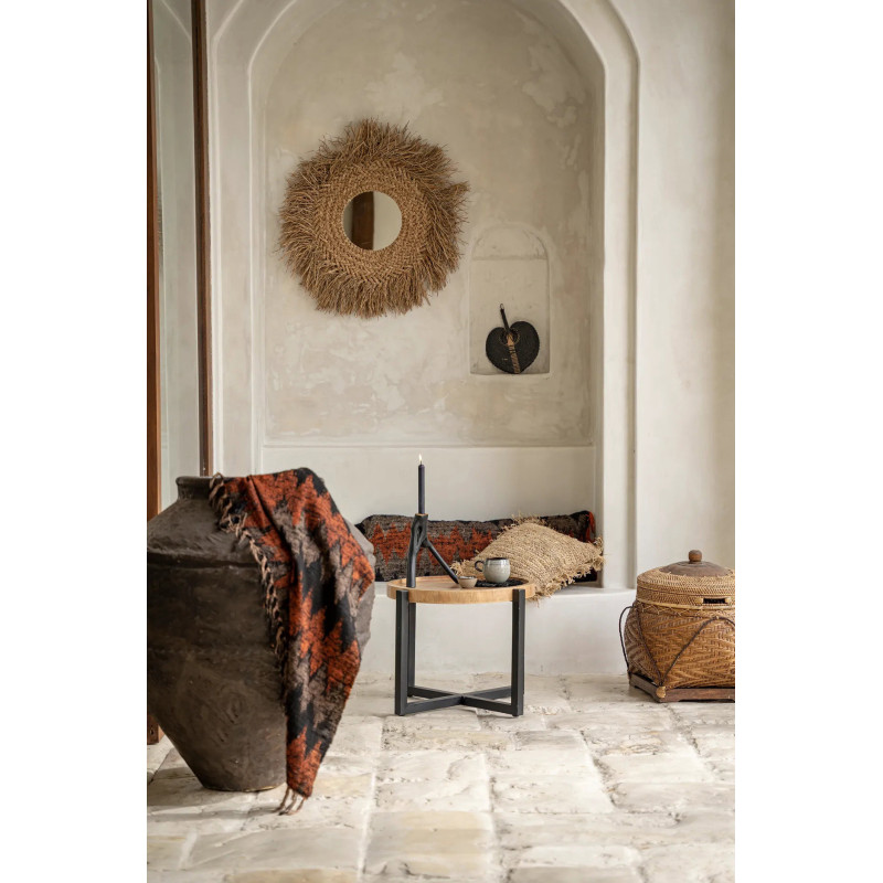 Miroir Mural Rond 75 cm en Jacinthe d'eau Naturel The Early Monday 