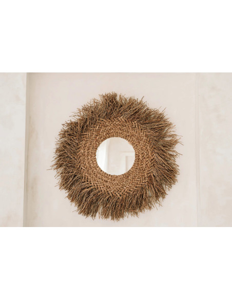 Miroir Mural Rond 75 cm en Jacinthe d'eau Naturel The Early Monday 