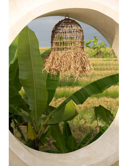 Abat-jour pour suspension 40 cm Herbe Mendong Naturel The Casita 