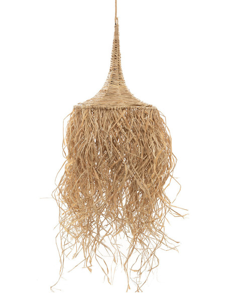 Abat jour original XL pour suspension 40 cm en Rotin Naturel Avec franges The Honolulu 