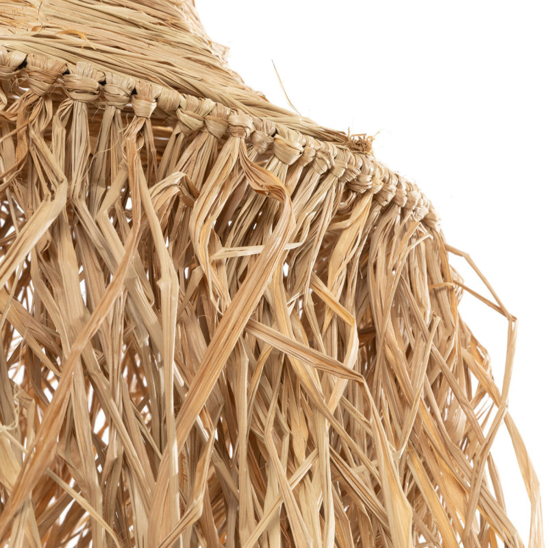 Abat jour original XL pour suspension 40 cm en Rotin Naturel Avec franges The Honolulu 