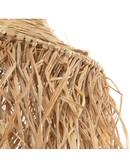 Abat jour original XL pour suspension 40 cm en Rotin Naturel Avec franges The Honolulu 