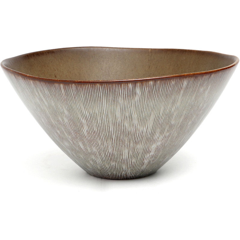 Grand Saladier rond 26 cm Grès Greige Marron The Peniche 