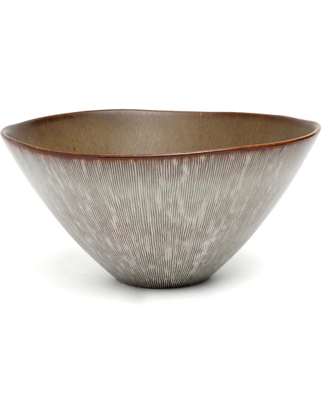 Grand Saladier rond 26 cm Grès Greige Marron The Peniche 