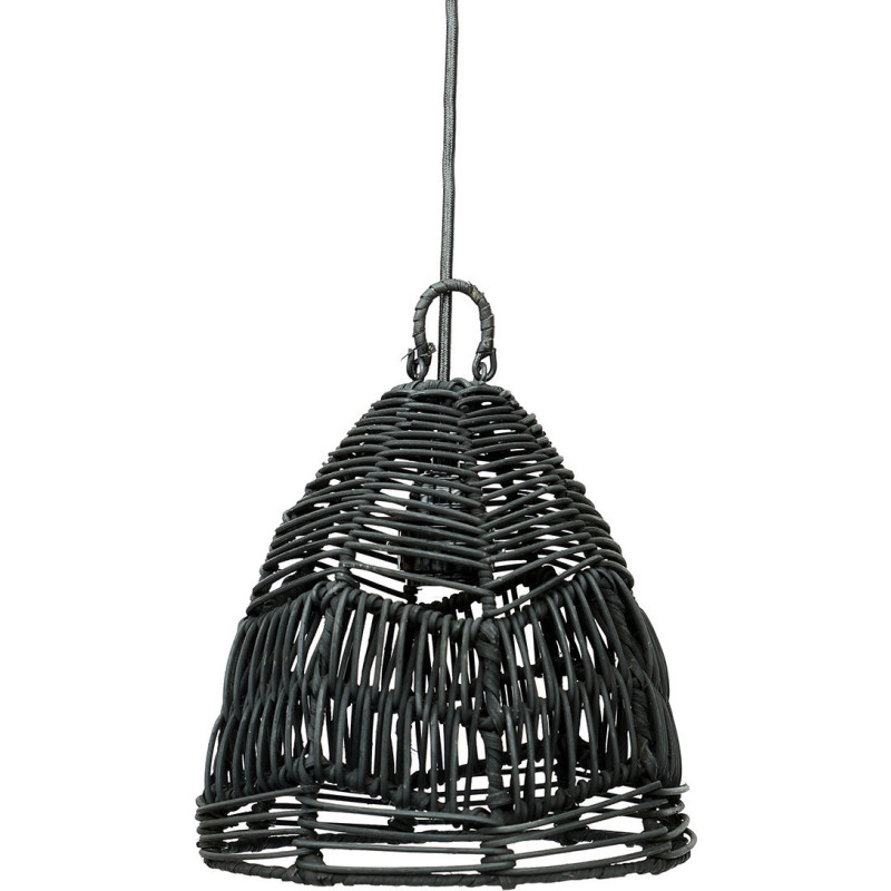 Abat-jour pour suspension 20 cm Rotin Noir The Bala 
