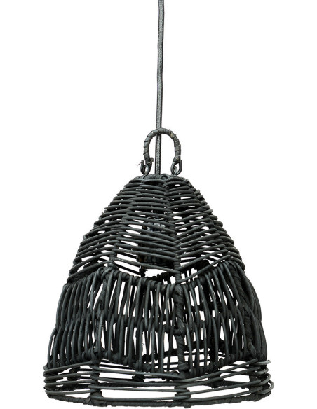 Abat-jour pour suspension 20 cm Rotin Noir The Bala 