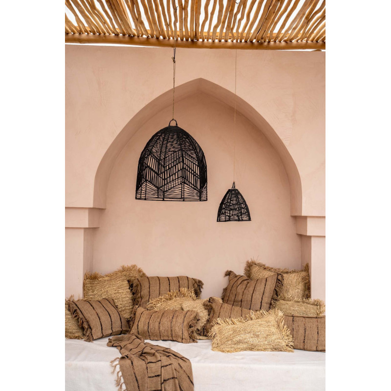 Abat-jour pour suspension 20 cm Rotin Noir The Bala 