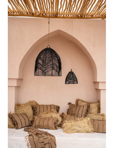 Abat-jour pour suspension 20 cm Rotin Noir The Bala 