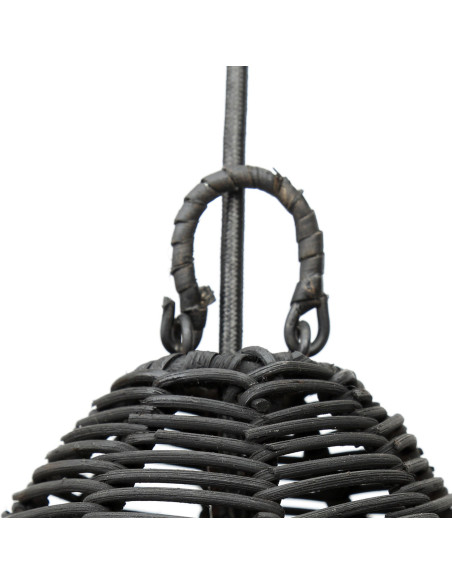 Abat-jour pour suspension 20 cm Rotin Noir The Bala 