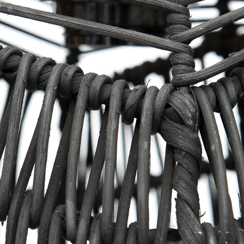 Abat-jour pour suspension 20 cm Rotin Noir The Bala 