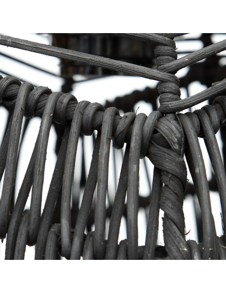 Abat-jour pour suspension 20 cm Rotin Noir The Bala 