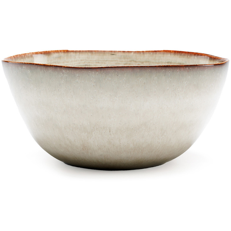 Saladier original rond 26 cm en Céramique Gris Marron The Comporta 